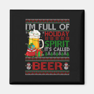 In volle feestdagen heet bier lelijk kerstfeest magneet
