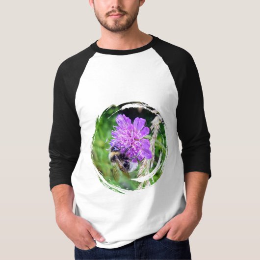 In voller Blüte – Basic 3/4 Ärmel Raglanshirt T-shirt (Voorkant)