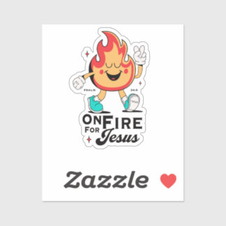 In vuur voor Jezus Psalm 34:5 Schattig Vlam-person Sticker
