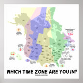 In welke tijdzone ben je? (Verenigde Staten Canada Poster (Voorkant)