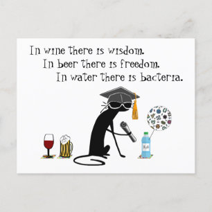 In wijn is er Wisdom Funny Wine Gezegde Briefkaart