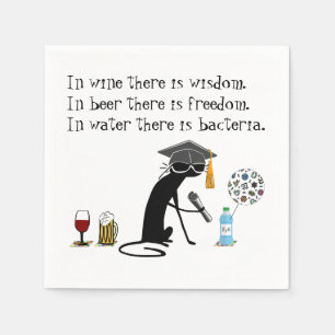 In wijn is er Wisdom Funny Wine Gezegde Servet