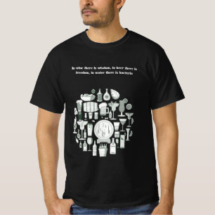 "In wijn is wijsheid" druk trendy mannen T-shirt u