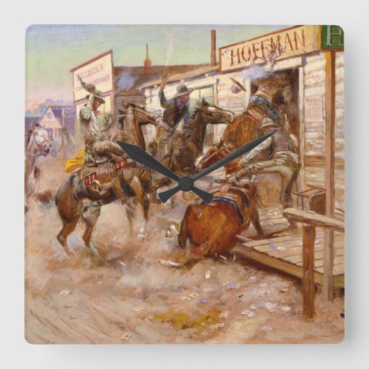 In Without Knocking, 1909 by Charles M Russell Vierkante Klok (Voorkant)