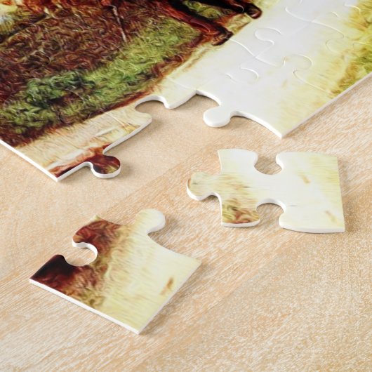 In Witley Village door Helen Allingham Legpuzzel (Zijkant)