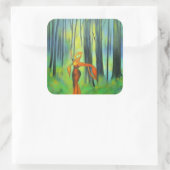 in wouddansen p vierkante sticker (Tas)