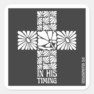 In Zijn Tijd Christelijke Sticker Geloven Kruis Bl