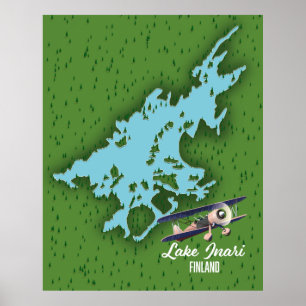 Inarimeer Finland kaart Poster