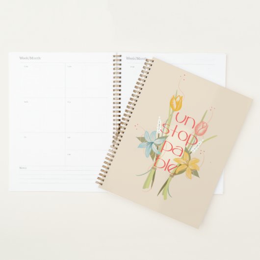 Inarrêtable Tulip Floral Planner (Devant avec enveloppe)