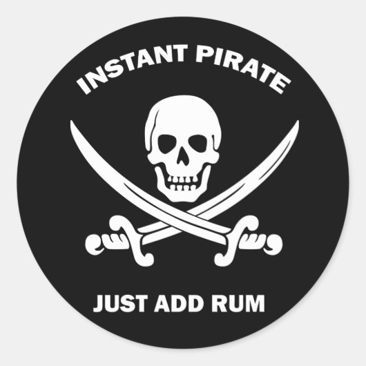 Inatant Pirate add Rum Black Sticker (Voorkant)