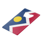 Inaugurateur de bouteilles en acier avec drapeau d (Devant Angle)