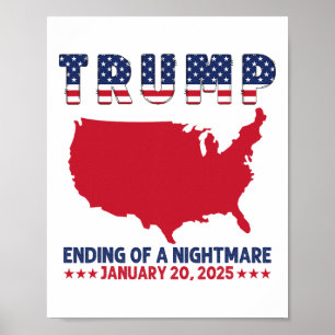 Inauguratie 2025 Trump Verkiezingen Einde Van Een Poster