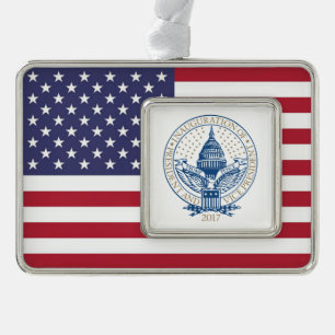 Inauguratie Donald Trump Mike Pence 2017 Logo de Verzilverd Kader Ornament