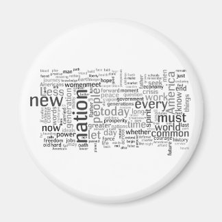 Inauguratie toespraak van Obama Tagcloud Magnet Magneet