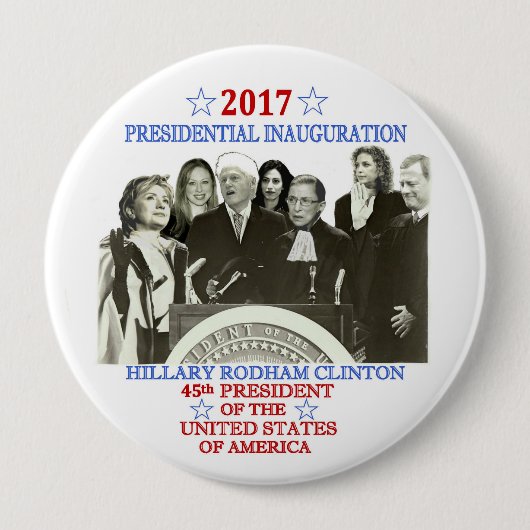 Inauguratie van Hillary 2017 Ronde Button 4,0 Cm (Voorkant)
