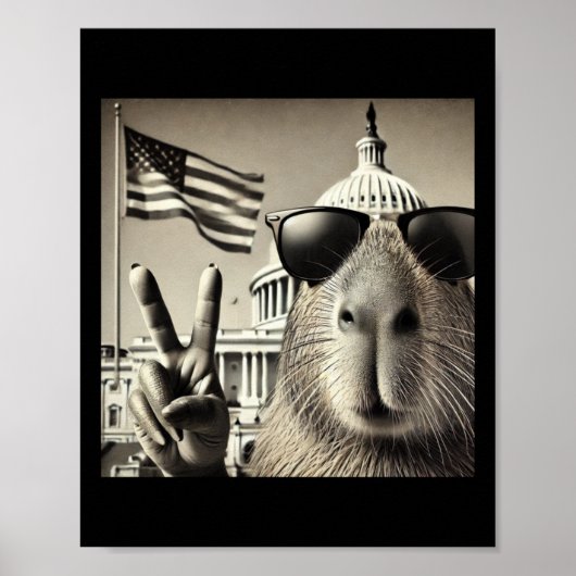 Inauguratiedag 2025 – Capybara-selfie in het Pet Poster (Voorkant)