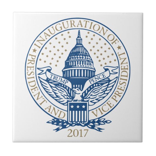 Inauguration Donald Trump Mike Pence 2017 Logo USA Tegeltje (Voorkant)