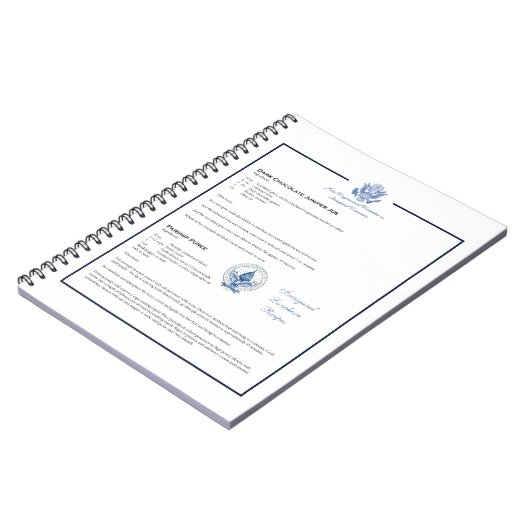 Inaugurele lunch recept chocolade jus puree notitieboek (Linkerzijde)