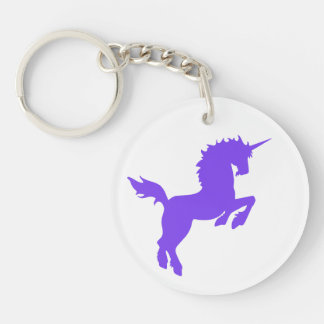 Inbare kleureneenhoorn in PAARS Sleutelhanger