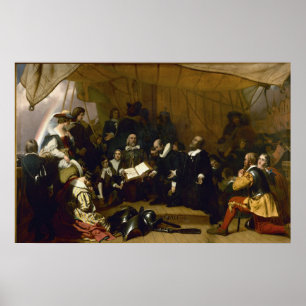 Inbarsting van de pelgrims poster