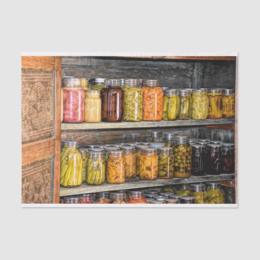 Inblikken Herfst oogst conserven Tissuepapier (Voorkant)