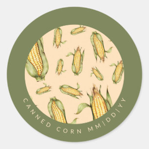 Inblikken Majoor Mais Patroon Datum Ronde Sticker