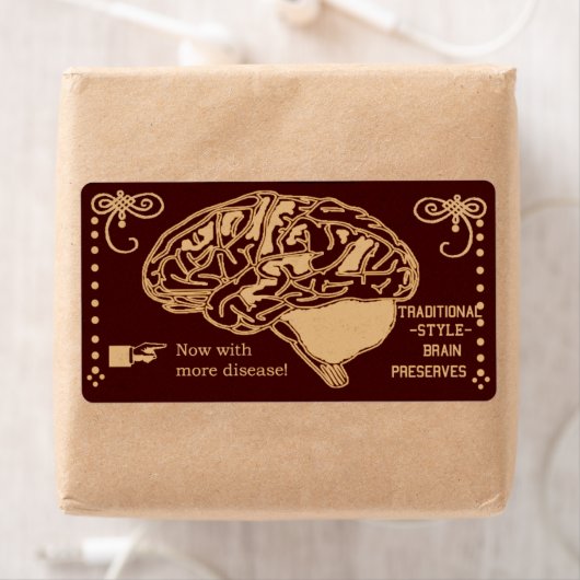 inblikken van halloween-squishy brain etiket (Insitu)