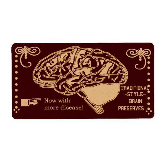 inblikken van halloween-squishy brain etiket (Voorkant)