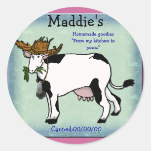 inblikken van koe ronde sticker