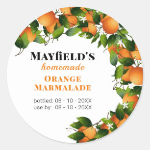 Inblikken van Oranje vruchten Jam Jar Label