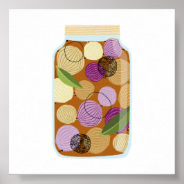 Inblikken van voedsel - geplukte uien poster