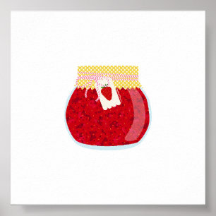 Inblikken van voedsel - kleine aardbeienjam poster