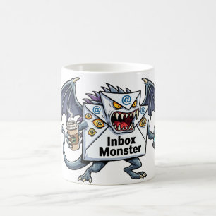 Inbox Monster E-mail Overbelasting Grappige Grafie Koffiemok