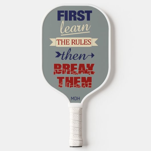 Inbreukregels aangepast monogram pickleball paddle (Voorkant)