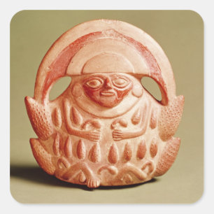 Inca agricole met een maanhoofdadres vierkante sticker