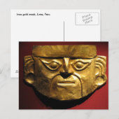 Inca Gold mask, Lima, Peru Briefkaart (Voorkant / Achterkant)