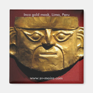 Inca Gold mask, Lima, Peru Magneet