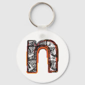 Inca Letter N Artistic Lettering Sleutelhanger (Voorkant)