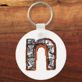 Inca Letter N Artistic Lettering Sleutelhanger (Voorkant)