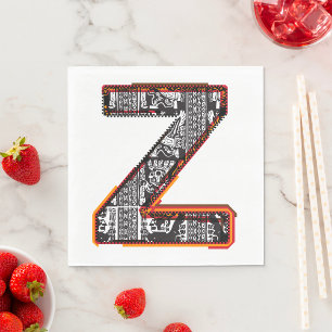 Inca Letter Z Artistic Font Napkins Servet
