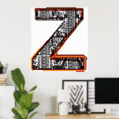 Inca Letter Z Artistisch lettertype Poster (Thuiskantoor)