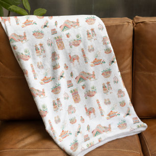 Inca Spirit Schattige geïllustreerd Peru Fleece Deken