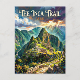 Inca Trail naar Machu Picchu Peru Briefkaart