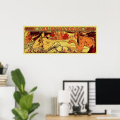 Inca wine Alphonse Mucha remake horizontal Poster (Thuiskantoor)