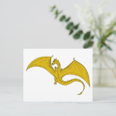 Incandescent Dragon Cregon briefkaart - Gold (Staand voorkant)