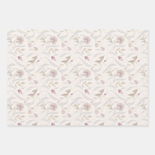 Incantation Botanical in nevel, crème en salie Inpakpapier Vel (Voorkant)