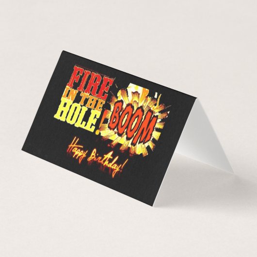 INCENDIE DANS LE BOOM DU TROU ! Carte d'anniversai (Front)