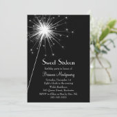Incendie de l'Sweet sixteen de Sparkles Invitation (Debout devant)