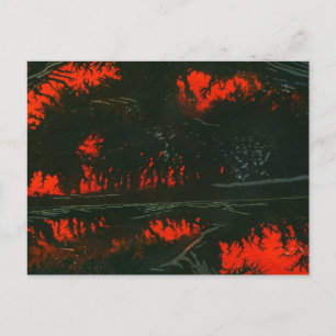 "Incendie de marais #1" Carte postale abstraite de