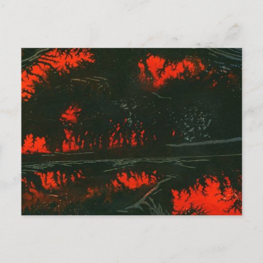 "Incendie de marais #1" Carte postale abstraite de (Devant)